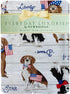 Newbridge Patriotic Dogs and American Flag Print Vinyl Flannel Backed Tablecloth, Adorable USA Patriot Pet Dog Design Waterproof Patio, BBQ, Picnic, Kitchen Tablecloth, 52 Inch x 52 Inch Square