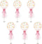 Suppromo Pink Polka Dot Balloons Set Tutu Tulle Balloons With Column Base Kit for Baby Shower Girl Wedding Birthday Party Table Decorations(12 inch Pink Tulle Balloon, 6 Pack)