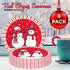 Unique Red Stripes Snowman Dinnerware Party Bundle | Dinner & Dessert Plates, Large & Small Napkins | Candy Cane Paper Disposable Kids Christmas Holiday Dessert Dinner Set