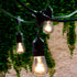 Lemontec Commercial Grade Outdoor String Lights with 15 Hanging Sockets - 48 Ft Black Weatherproof Cord Weatherproof Strand for Patio Garden Porch Backyard Party Deck Yard S14 Black