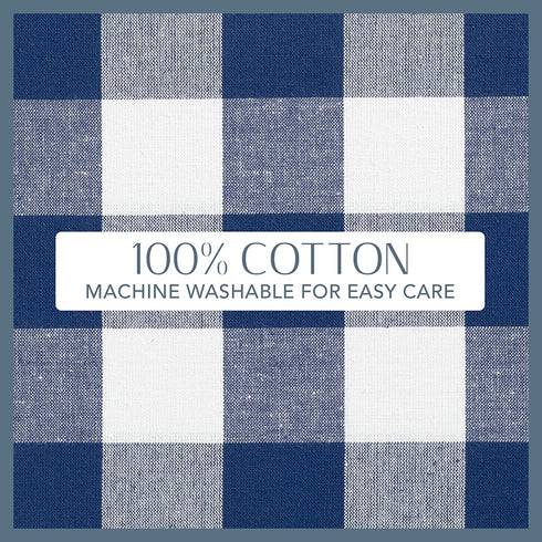Elrene Home Fashions Farmhouse Living Buffalo Check Tablecloth, 52" x 52", Blue/White