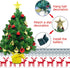 CREPRO 2ft Pre-lit Christmas Tree, Artificial Mini Christmas Tree with Lights and Christmas Ornaments, Tabletop Christmas Trees with Star Treetop for Xmas Home Party Holiday DIY Decorations(Gold)
