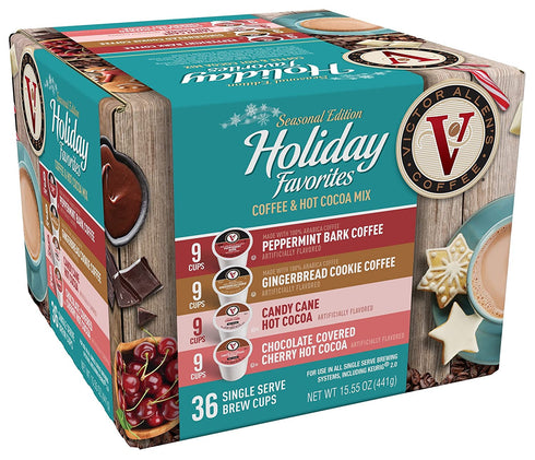 Victor Allen Coffee Holiday Favorites Coffee & Cocoa Mix, 36 Count (Compatible with 2.0 Keurig Brewers)
