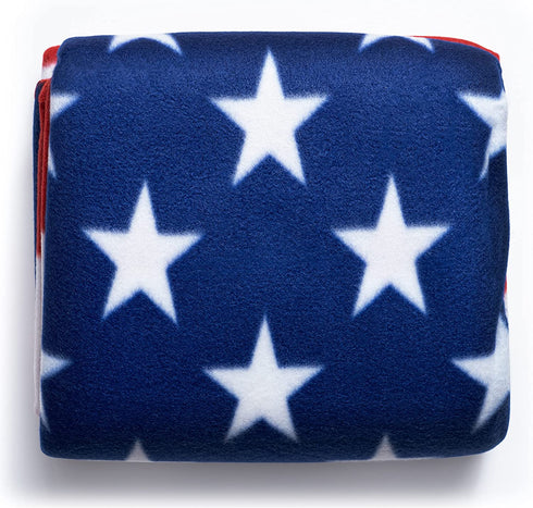 American Flag Throw Blanket - Plush Polyester Fleece United States Blanket, American Flag Home Decor for Veterans - 50"x60"