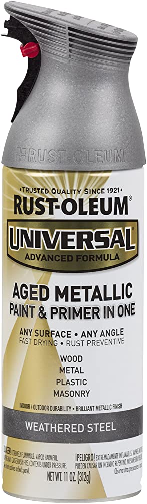 Rust-Oleum 285073 Universal All Surface Spray Paint, 11 oz, Aged Metallic Weathered Steel