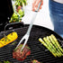 NewlineNY Stainless Steel BBQ Grill Tool Kit 5 PCS Set : Tong, Meat Fork, Basting Brush, Spatula, Knife + Carrying Bag for Picnic Camping Barbeque Cooking Grilling