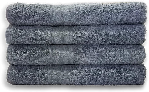 Springfield Linen Bath Towels - Cotton Bath Towels, Pack of 4 Premium Quality 100% Cotton, Size 27x54 Highly Absorbent and Multi- Purpose Bath Towel Set - Machine Washable Grey Bath Towels (Grey)