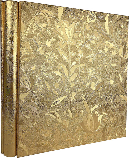 RECUTMS 600 Photo Picture Album PU Leather Cover Slots Album Holds 4x6 Photos 5 Per Page Family Album Gift for Mother Father (Gold S-Leaf)