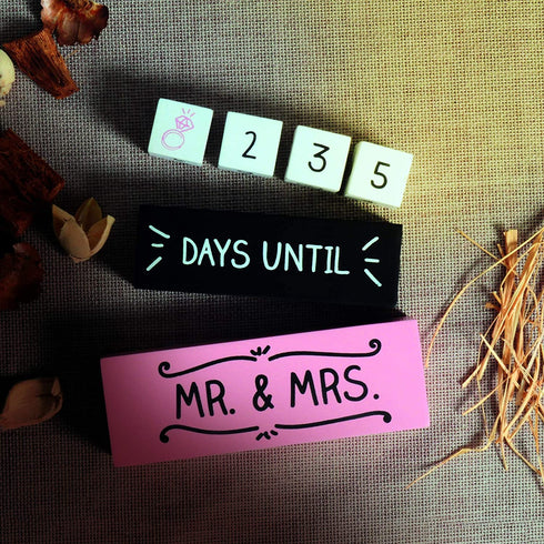 Wedding Countdown Block - Gifts for Engaged Couples - Bride to Be Gifts - Engaged Gifts for Her - Fiance Gifts for Her - Engagement Gifts - Days Until Wedding Countdown Calendar