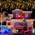 Christmas Lights Outdoor Decorations Iciclelights 39ft 450 LED Dripping Twinkle Ice String Light, 8 Modes Plug in Waterproof Fairy Curtain Lights for House Holiday Patio Yard Party Decor(Warm White)
