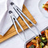 Amazon Basics 2-Piece Stainless Steel Kitchen Tongs, Black Non-Slip Grip, 9-Inch and 12-Inch