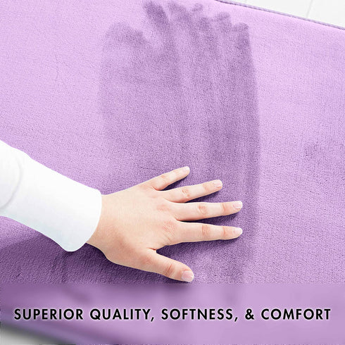 Genteele Bath Mats for Bathroom Non Slip - Lavender 17" x 24" Memory Foam Bathroom Rugs - Quick Dry Bath Mat