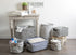 DII Laundry Storage Collection Cabana Stripe Collapsible and Waterproof Bins, Small Rectangle, 12x7.5, Gray, 2 Piece