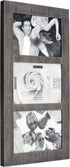 Malden International Designs Distressed Wood Collage Picture Frame, 3 Option, 3-4x6, Rough Gray 3-OP. 4X6 Ridge Linear