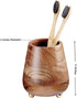 Folkulture Toothbrush Holder for Bathroom, Tooth Brushing Holder for Bathrooms, Modern Wooden Holder for Tooth Brushes and Toothpaste, Acacia Wood, 4 x 3 Inches, Natural Finish