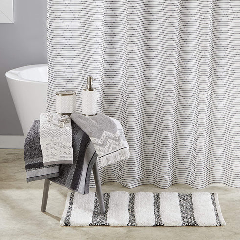 SKL Home by Saturday Knight Ltd. Geo Stripe Hand Towel Set, White 2 Count