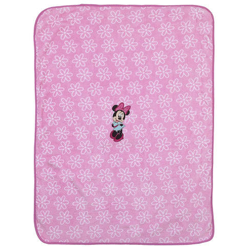 Disney Minnie Mouse Super Soft Coral Fleece Baby Blanket, Pink/Aqua