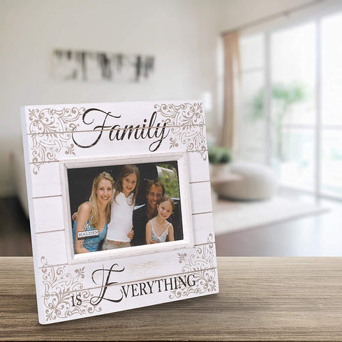 Malden International Designs Sun Washed Words Family Distressed Cream Picture Frame, 4x6, Cream