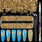 3600pcs Metal Sunlight/Gold Round Rhinestones 1.8-4mm Flatback for Manicure, 6 Multi Sizes Nail Art Shine Crystal Gem Diamond Bling Set with Tweezer and Pickup Pencil