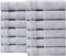 LA™ HAMMAM FINE LIVING - 12 Pack 13? × 13? Soft Cotton Washcloths for Bathroom, Kitchen, Hotel, Spa, Gym | Absorbent and Durable Washcloths Set for Baby and Adults - Light Grey