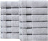 LA™ HAMMAM FINE LIVING - 12 Pack 13? × 13? Soft Cotton Washcloths for Bathroom, Kitchen, Hotel, Spa, Gym | Absorbent and Durable Washcloths Set for Baby and Adults - Light Grey