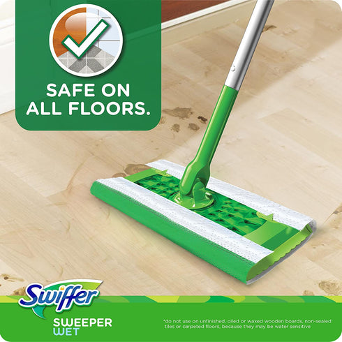 Swiffer Sweeper Wet Mopping Pad Refills for Floor Mop Open Window Scent, White, Fresh, 12 Count