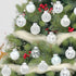 60MM/2.36" Clear Christmas Ornaments Set, 30PCS Shatterproof Decorative Hanging Ball Ornament with Stuffed Delicate Decorations, Xmas Tree Balls for Halloween Holiday Party Thankgivings - White.