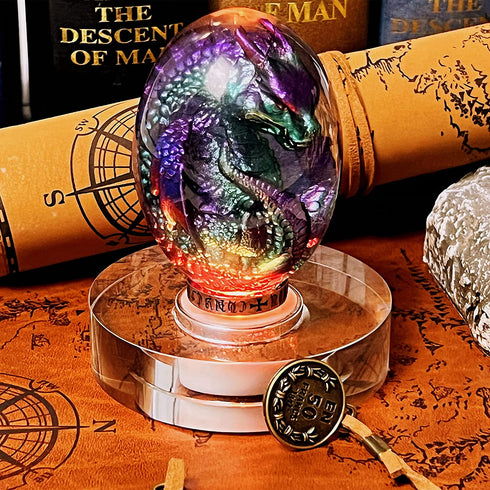 MAUNDEN Purple Dragon Egg Statue Decoration Ornament Christmas Halloween Easter Egg Gift