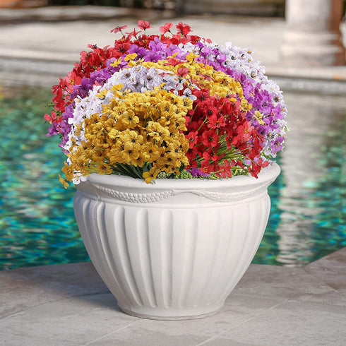 Artificial Flowers Outdoor, 20 Bundles Artificial Plants UV Resistant Fake Plants for Outdoors Outside Front Porch Window Box Hanging Planter Decoration(Yellow)