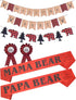 Lumberjack Welcome Baby Baby Shower Decoration, Buffalo Plaid Baby Shower, Timber Plaid Baby Shower, Jute Burlap Baby Shower Party Decor, Buffalo Timber Plaid Party Decoration, Mama Papa Bear Sashes and Elegant Badges Pin for Baby Shower Decor, Lumberjack