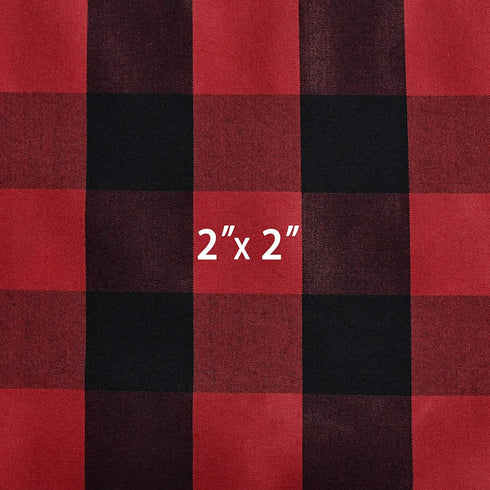 SeeGlee Red and Black Plaid Thermal Insulated Energy Saving Curtain Tiers for Loft -Rustic Farmhouse Living Buffalo Check Cottage Short Curtain Valances(29 W x 36 Inches Long,2 Panels)