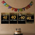 SCENE: YOURSELF Happy 40th Birthday Decorations for Men Women 40th Birthday Gifts 40th Birthday Party Decor 11.7" x 16.5" Unframed Paper Matte Lamination Set of 4 Posters Prints, Black Gold