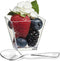 Zappy 100 Square Mini Dessert Cups 2oz Clear Tasting Sample Shot Glasses 100 Ct Dessert Cups with Spoons Disposable Plastic Appetizer Bowls Mini Parfait Cups Small Tumblers and Mini Spoons
