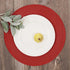 SHACOS Round Placemats Set of 6 Woven Braided 15 inch Circle Placemat for Dining Tables Kitchen Table Mats Washable (Red, 6)