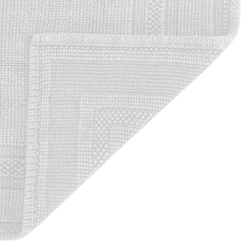 Jean Pierre Stonewash Racetrack Bath Rug | Cotton | Premium Bathroom Décor | Machine Washable | Highly Absorbent | Measures 21? x 34? | White\