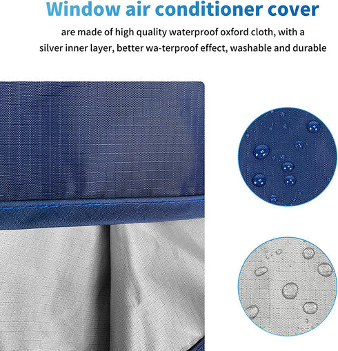 Qualward Window Air Conditioner Covers for Outside Units Dust-Proof Waterproof Window AC Outdoor Cover for Winter (27.5" W x 19" H x 23" D)