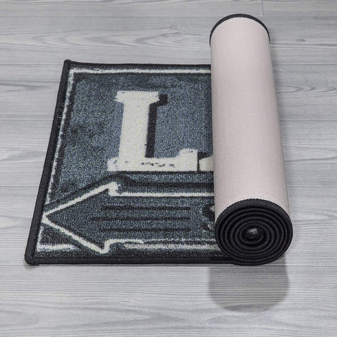 Ottomanson Laundry Collection Bordered Non-Slip Rubber Back Runner Rug, 20" x 59", Grey