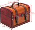 Trademark Innovations 10" Wood and Leather Decorative Chest, Brown