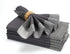 Farmhouse Cloth Napkin Set of 6 100% Cotton Dinner Napkin Double Holes Size 20"x 20" Color Dark Grey