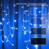 Brizled Blue Icicle Lights, 29ft 360 LED Icicle Christmas Lights, 8 Modes Curtain Fairy Lights with 60 Drops, Clear Icicle Twinkle Lights with Remote for Indoor Outdoor Christmas Wedding Holiday Decor