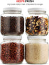 Half Gallon Glass Mason Jar (64 Oz) Wide Mouth with Plastic Airtight Lid, USDA Approved BPA-Free Dishwasher Safe Canning Jar for Fermenting, Sun Tea, Kombucha, Dry Food Storage, Clear (1 Pack)