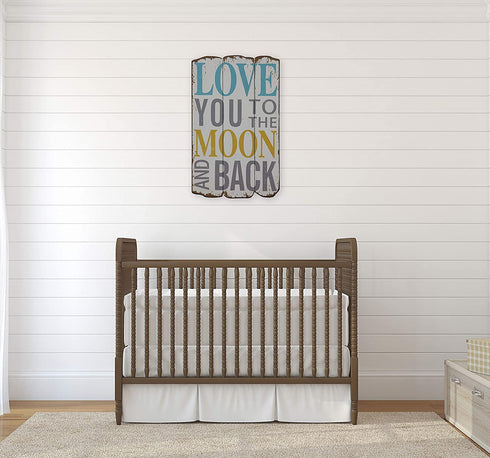 Creative Co-Op DA3771 Wood Love You to the Moon and Back Wall Plaque