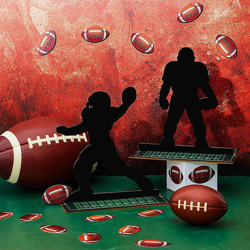 25 Pieces Football Table Centerpiece 3D Football Centerpieces Football Player Silhouette Centerpieces Football Party Decoration for Sports Game Day Party Tailgate Party Football Party Supplies