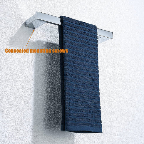 RANDOM 12-inch Bath Towel bar Bathroom Hardware Accessories Kitchen Nordic Minimalist Single-bar Stainless Steel Towel Rack Modern Hotel Style Wall-Mounted Mirror Chrome 96009-2-12C