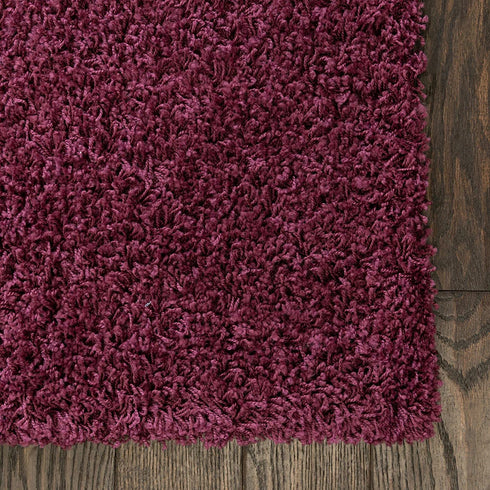 Unique Loom Solo Solid Shag Collection Area Modern Plush Rug Lush & Soft, 2 ft 2 x 3 ft 0, Eggplant Purple