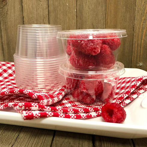 4 Ounce Compostable Corn Plastic Cups with Lids - 50 Pack