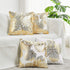 NeatBlanc Pack of 4 Decorative Throw Pillow Case Cushion Cover Gold Stamping Leaves 18 x 18 inches 45 x 45 cm for Couch Bedroom Car