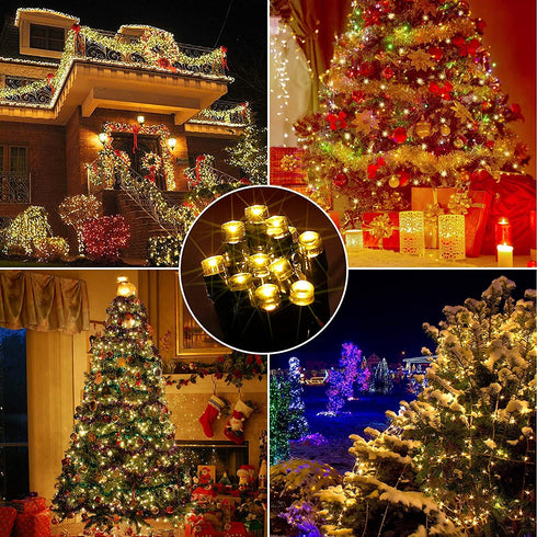 YAKEXI Battery Operated Lights 33ft 100 LED 8 Modes with Timer Memory Function Indoor Outdoor String Lights Waterproof Mini Fairy Lights Decoration Christmas Tree Porch Fence Balcony(Warm White)