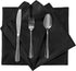 Cloth Napkins 17x17 inch 25 Packs Washable Polyester Dinner Napkins Soft Table Napkins for Wedding Party Dining Banquet(Black,25PCS)