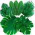 Decopom Palm Leaves Artificial Tropical Monstera-84Pcs 6 Kinds Large Small Green Fake Palm Leaf with Stems for Safari Jungle Hawaiian Luau Party Table Decoration Wedding Birthday Theme Party